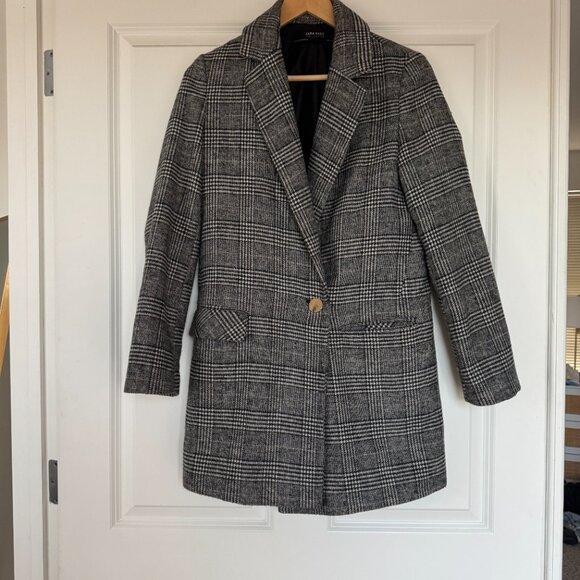 Zara plaid one button blazer - Picture 4 of 7
